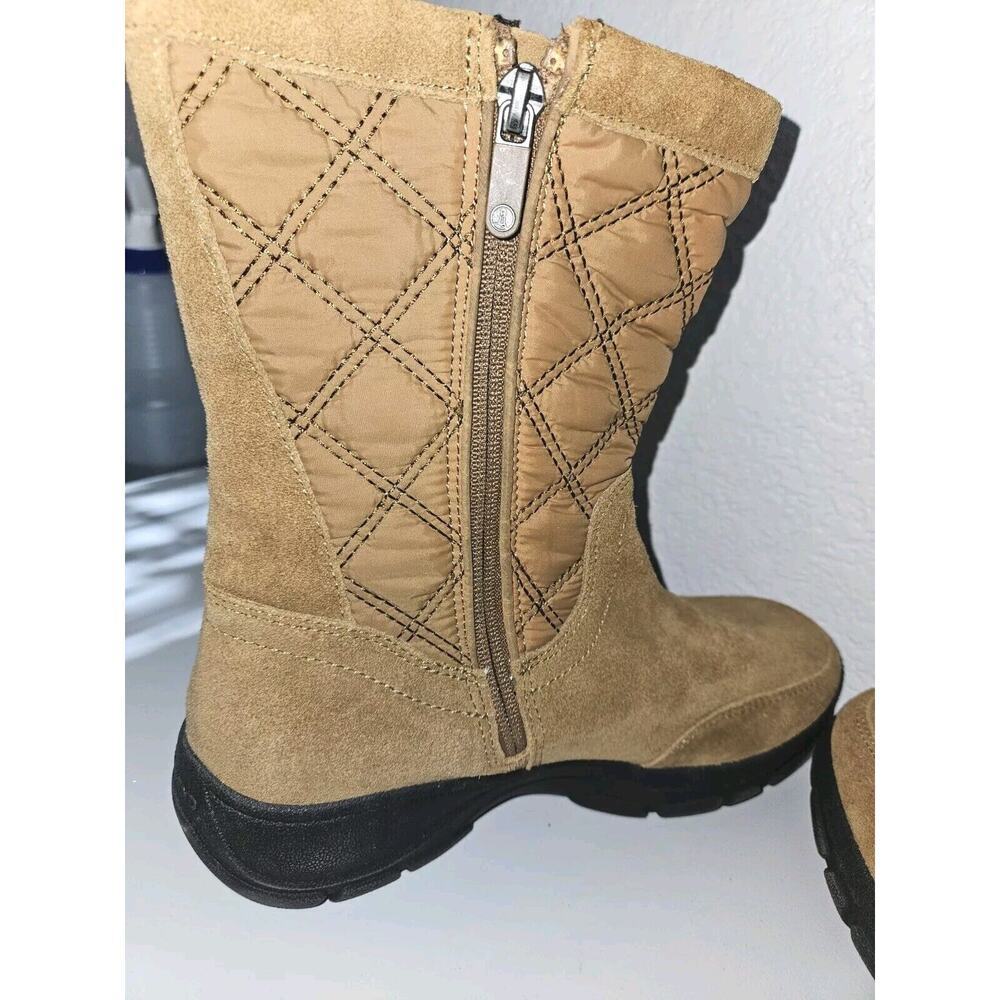 New! Lands End Womens Suede Quilted Boots All Weather Boots Size 7B Chestnut - Picture 10 of 15